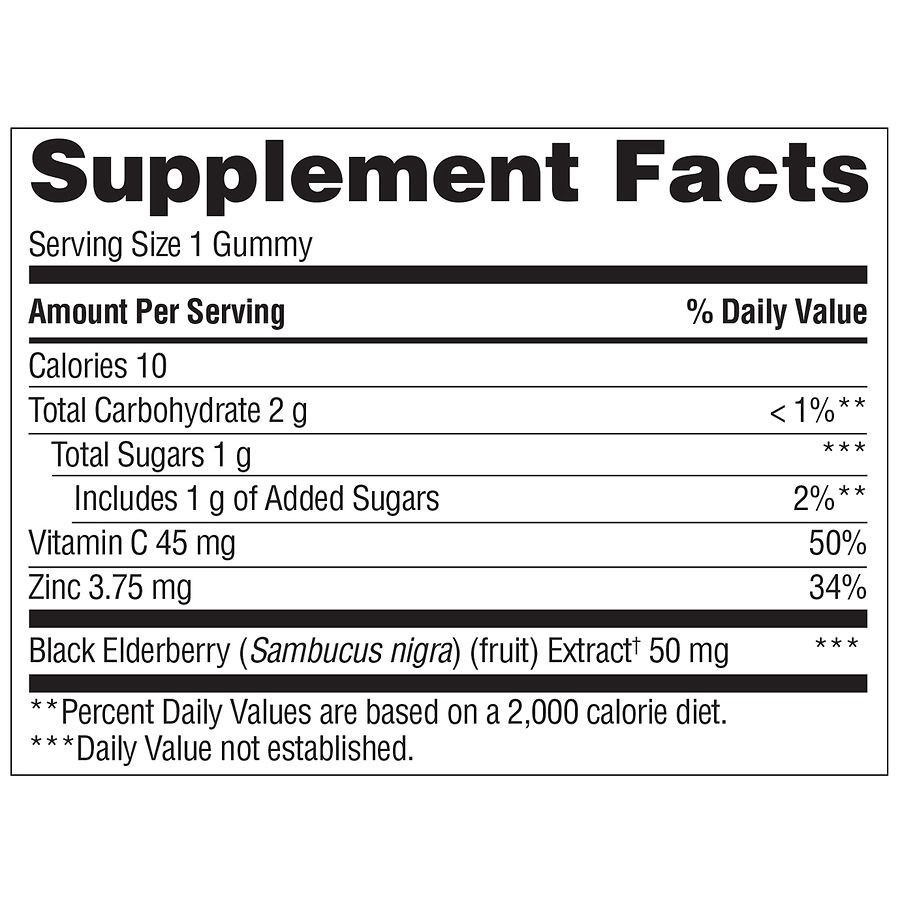 slide 3 of 4, Walgreens Black Elderberry 50mg Gummies, 60 ct