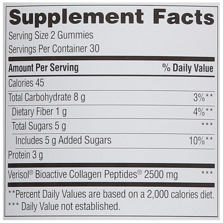 slide 5 of 5, Walgreens Collagen Gummies Dietary Supplement Natural Peach, 60 ct