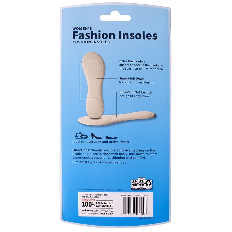 slide 2 of 2, Walgreens Women's Fashion Insoles, 3 pair