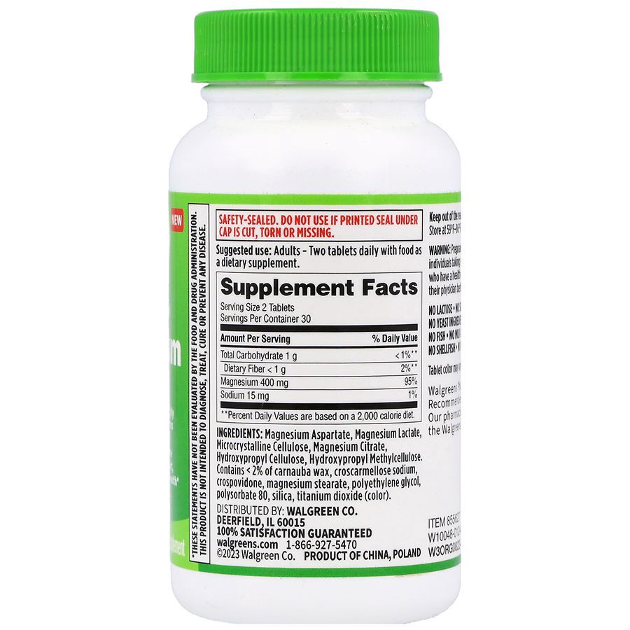 slide 2 of 5, Walgreens High Absorption Magnesium 400mg Tablets, 60 ct