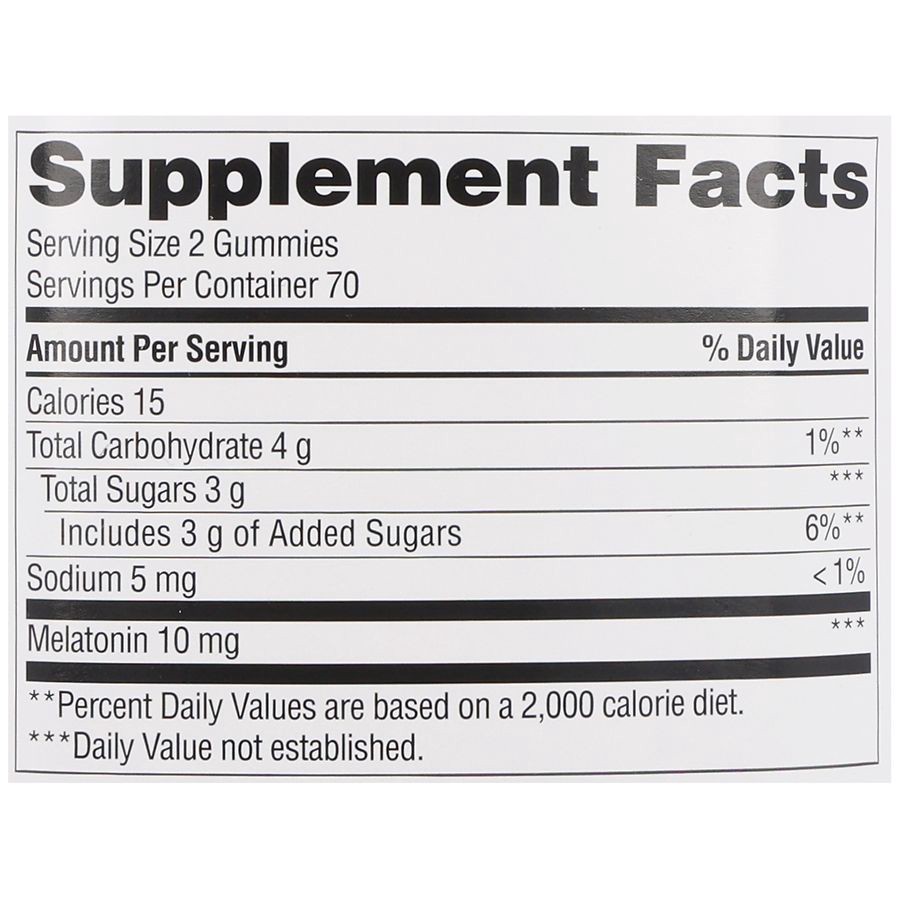slide 5 of 5, Walgreens Melatonin 10 mg Gummies Natural Strawberry, 140 ct