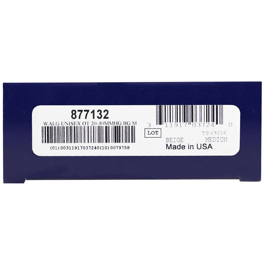 slide 4 of 5, Walgreens Below Knee Microfiber Compression Socks, Firm Beige, 1 ct; Med