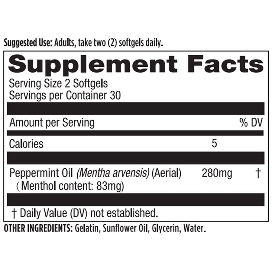 slide 2 of 3, Walgreens Free & Pure Peppermint Oil Softgels, 60 ct
