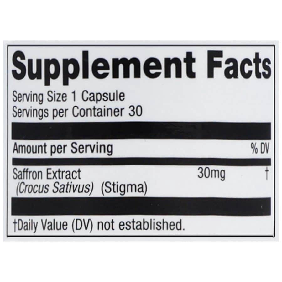slide 2 of 5, Walgreens Free & Pure Saffron 30mg Capsule, 30 ct