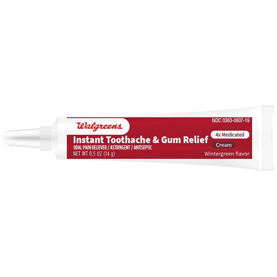slide 3 of 4, Walgreens Instant Toothache & Gum Relief Cream, 0.5 oz