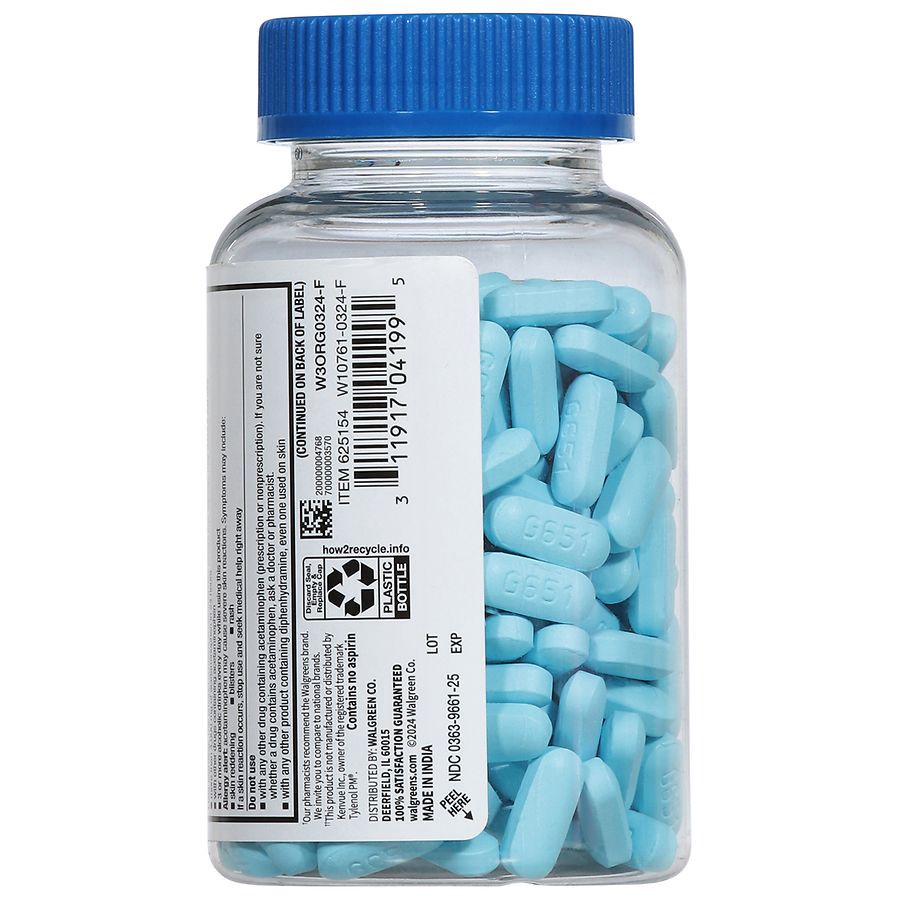 slide 3 of 3, Walgreens Pain Reliever PM Extra Strength Caplets, 150 ct