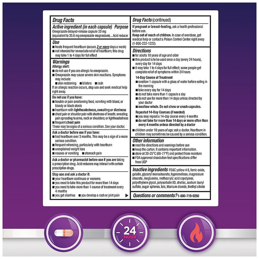 slide 4 of 5, Walgreens Omeprazole Delayed Release Mini Capsules 20 mg, Acid Reducer, 42 ct