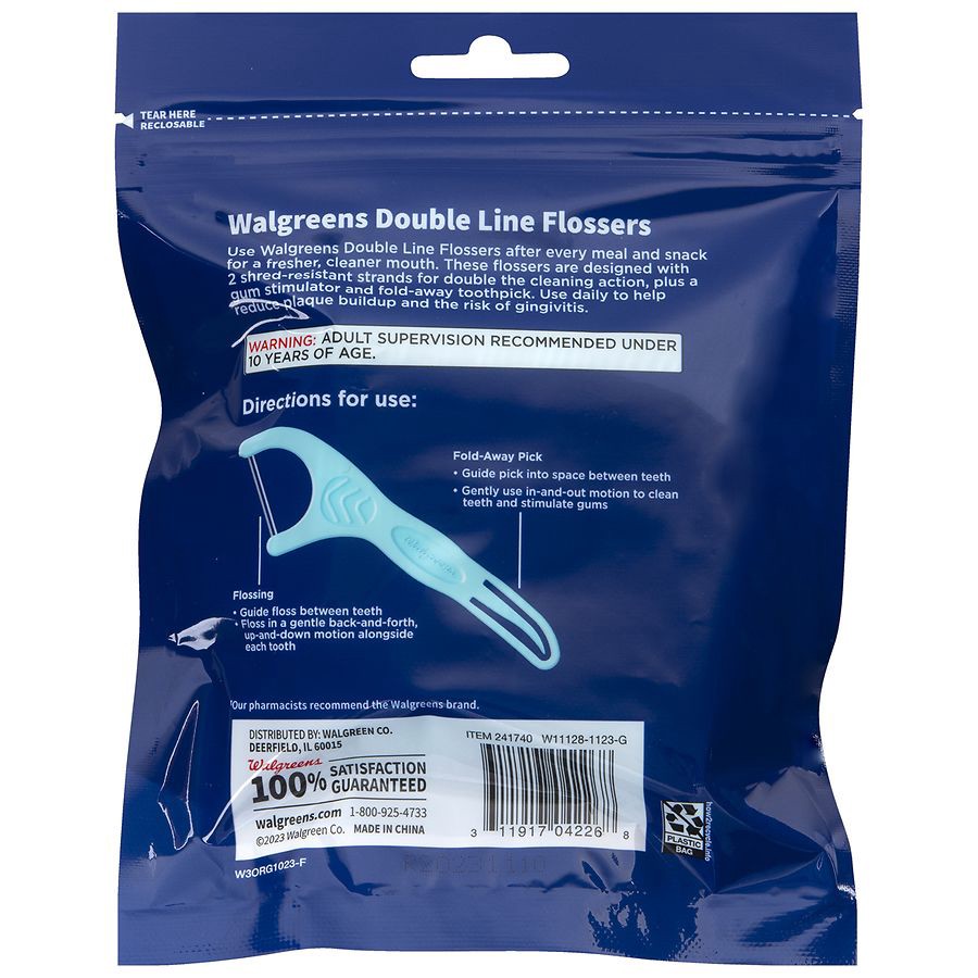 slide 3 of 4, Walgreens Double Line Flosser Mint, 75 ct