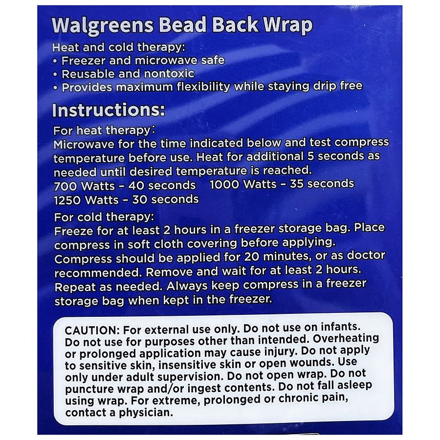 slide 3 of 4, Walgreens Hot/Cold Beads Back Wrap, 1 ct