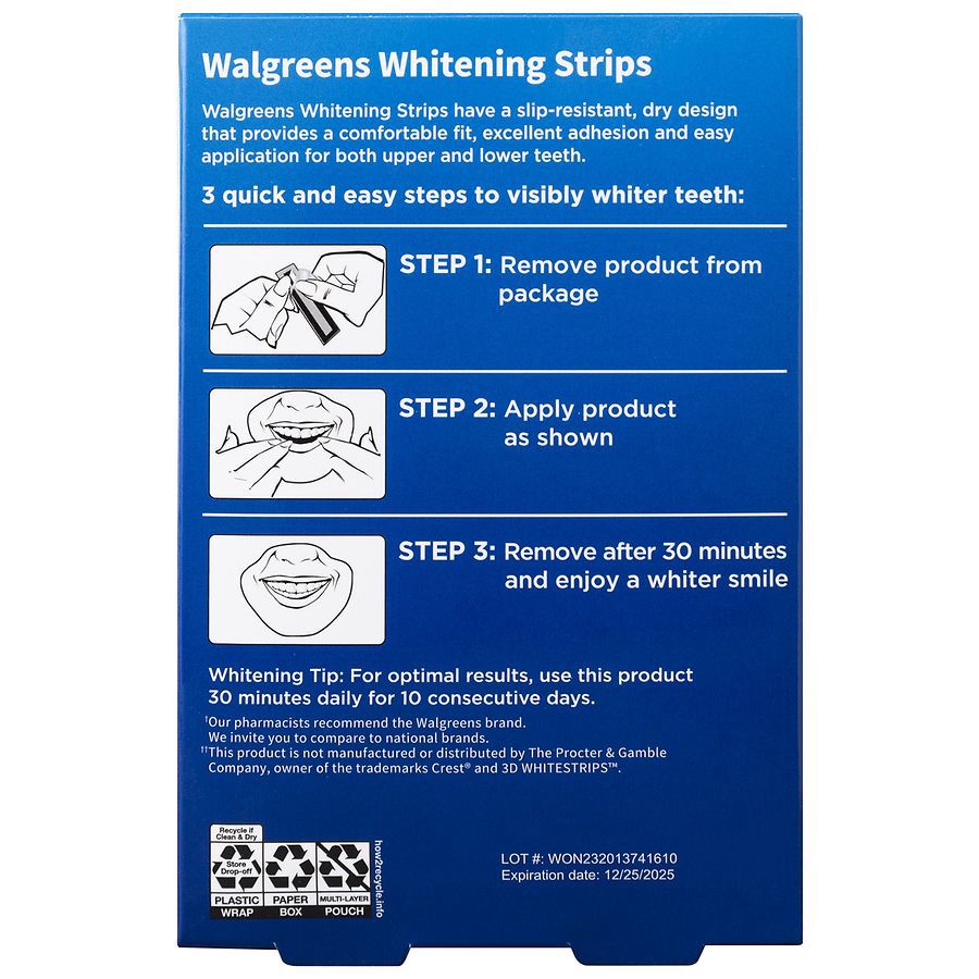 slide 5 of 5, Walgreens Noticeably White Teeth Whitening Strips, 20 ct