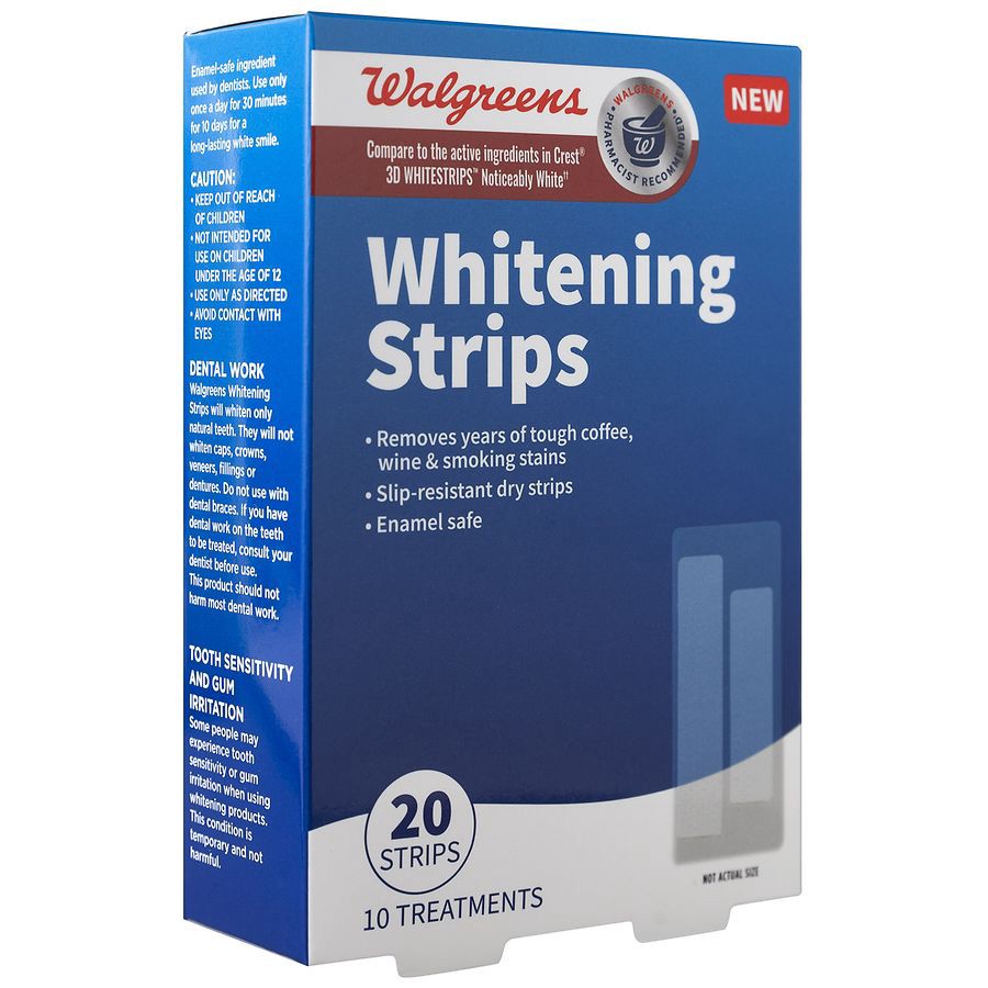 slide 3 of 5, Walgreens Noticeably White Teeth Whitening Strips, 20 ct