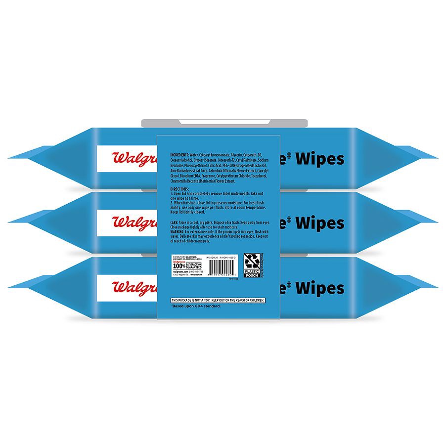slide 2 of 3, Walgreens Flushable Toddler Wipes, 42 ct x 3 ct