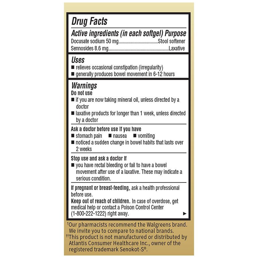 slide 2 of 3, Walgreens Senna-S Softgels, 60 ct
