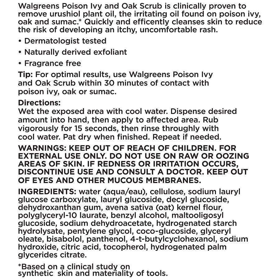 slide 2 of 5, Walgreens Poison Ivy and Oak Scrub 4 OZ, 4 oz