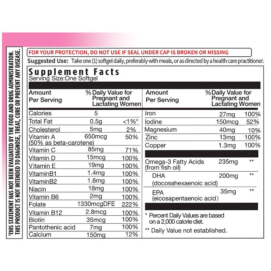 slide 3 of 5, Walgreens Prenatal Once Daily Softgel, 60 ct
