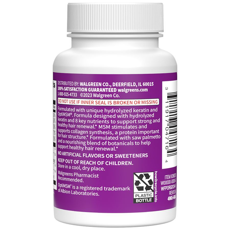 slide 2 of 4, Walgreens Healthy Hair Renewal Support, 60 ct