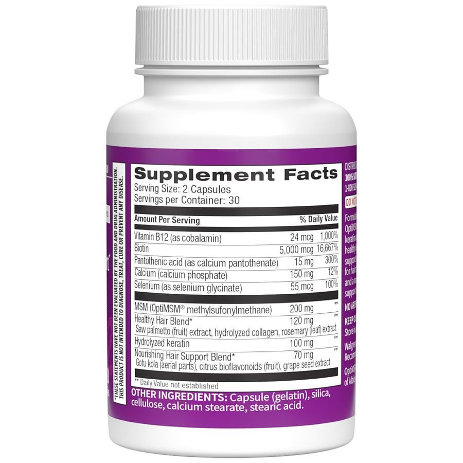 slide 4 of 4, Walgreens Healthy Hair Renewal Support, 60 ct