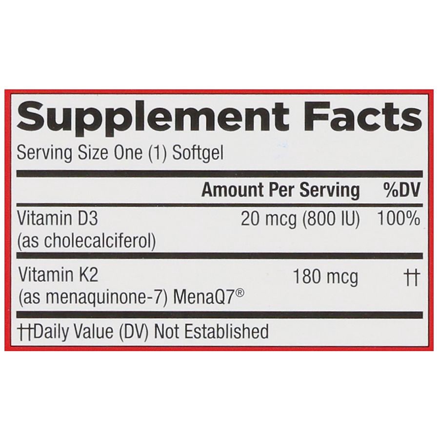 slide 2 of 5, Walgreens Artery Health Vitamin K2 with Vitamin D3, 60 ct