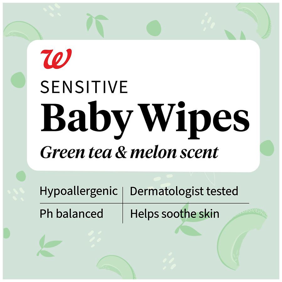 slide 2 of 5, Walgreens Baby Wipes Green Tea Melon, 64 ct