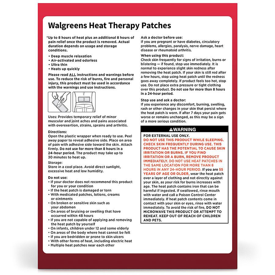 slide 4 of 4, Walgreens Heat Therapy Patches For Back and Large Areas, 3 ct