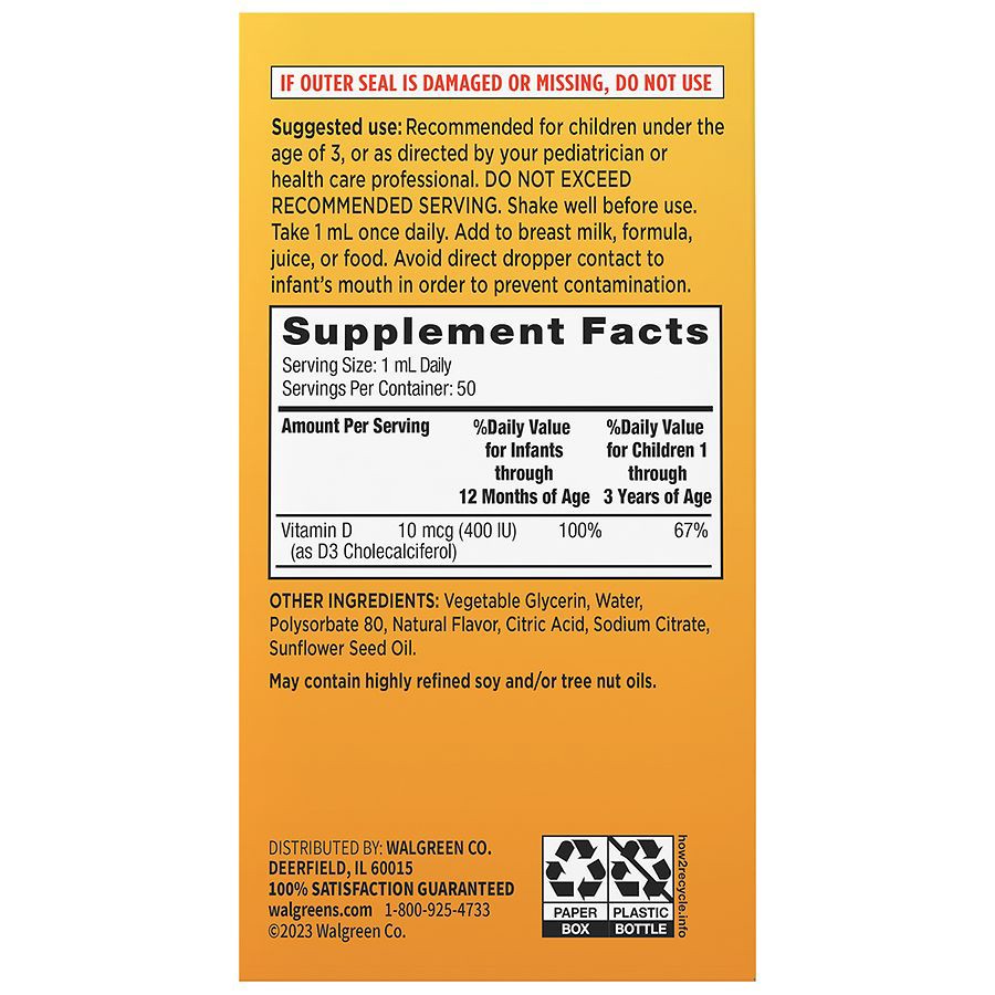 slide 2 of 5, Walgreens Infant Vitamin D Drops, 1.69 fl oz