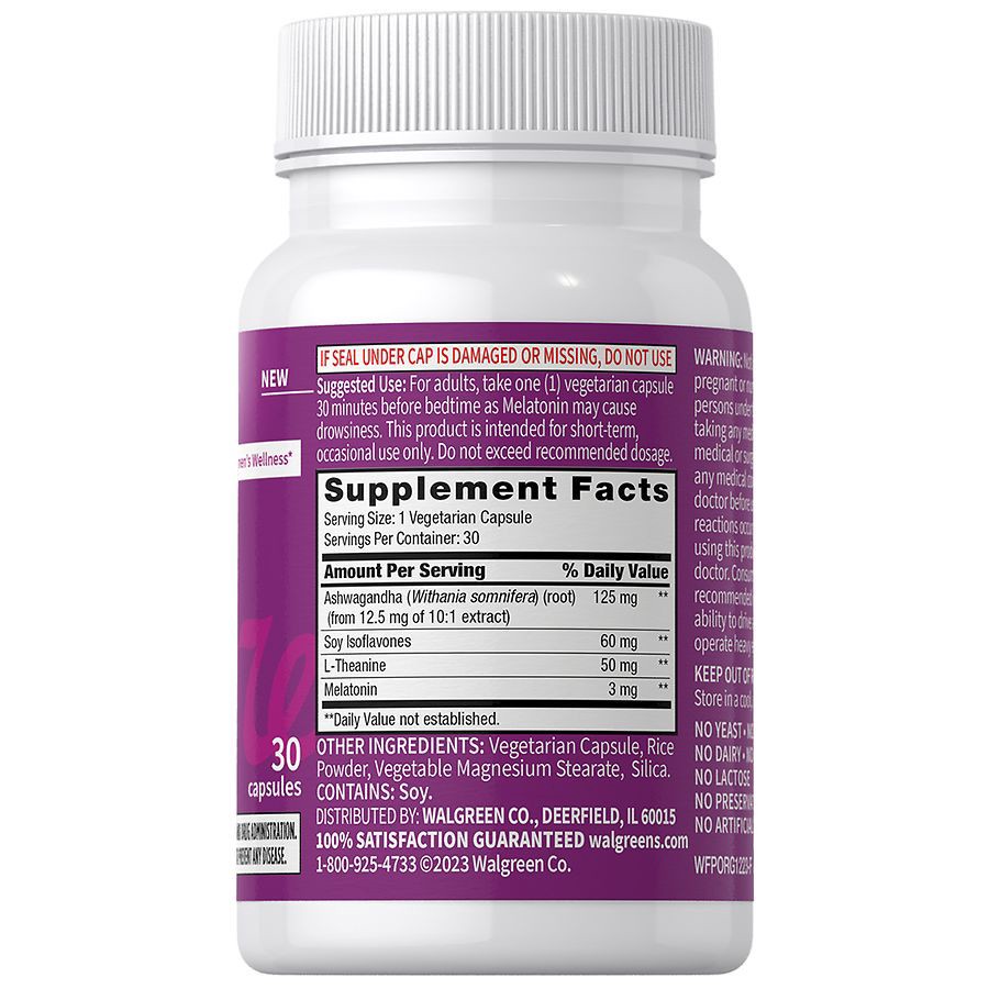 slide 3 of 4, Walgreens Free & Pure Menopause + Sleep Support Capsules, 30 ct