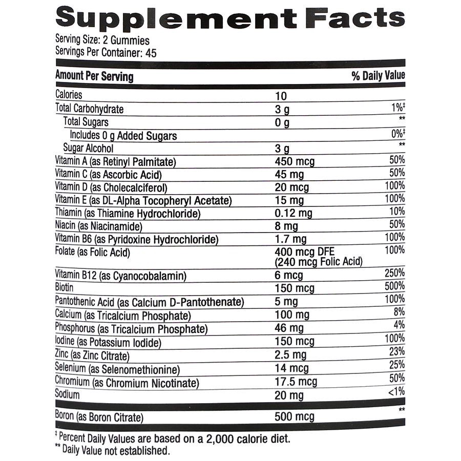 slide 4 of 5, Walgreens Free & Pure Sugar Free Women's Multivitamin Gummies Mixed Berry & Strawberry, 90 ct