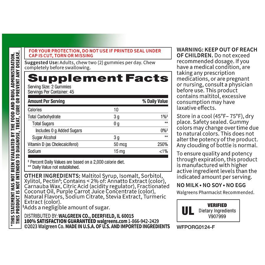 slide 3 of 3, Walgreens Free & Pure Sugar Free Vitamin D, 90 ct