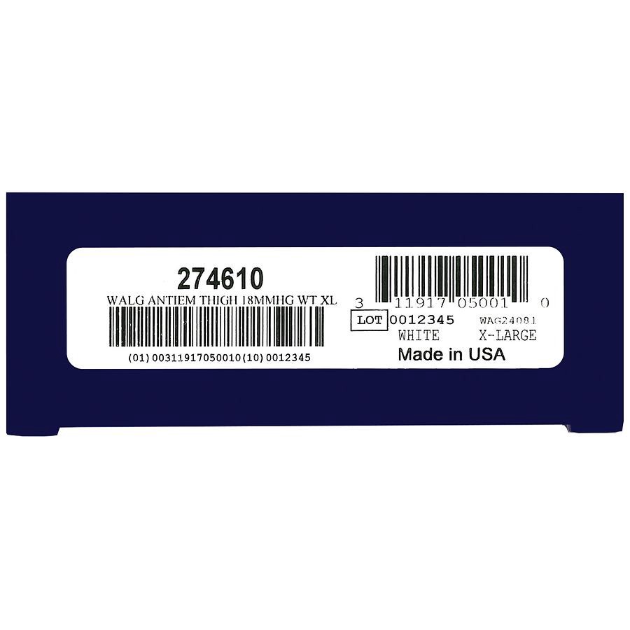 slide 3 of 5, Walgreens Anti-Embolism Compression Stockings, Thigh High White, XL