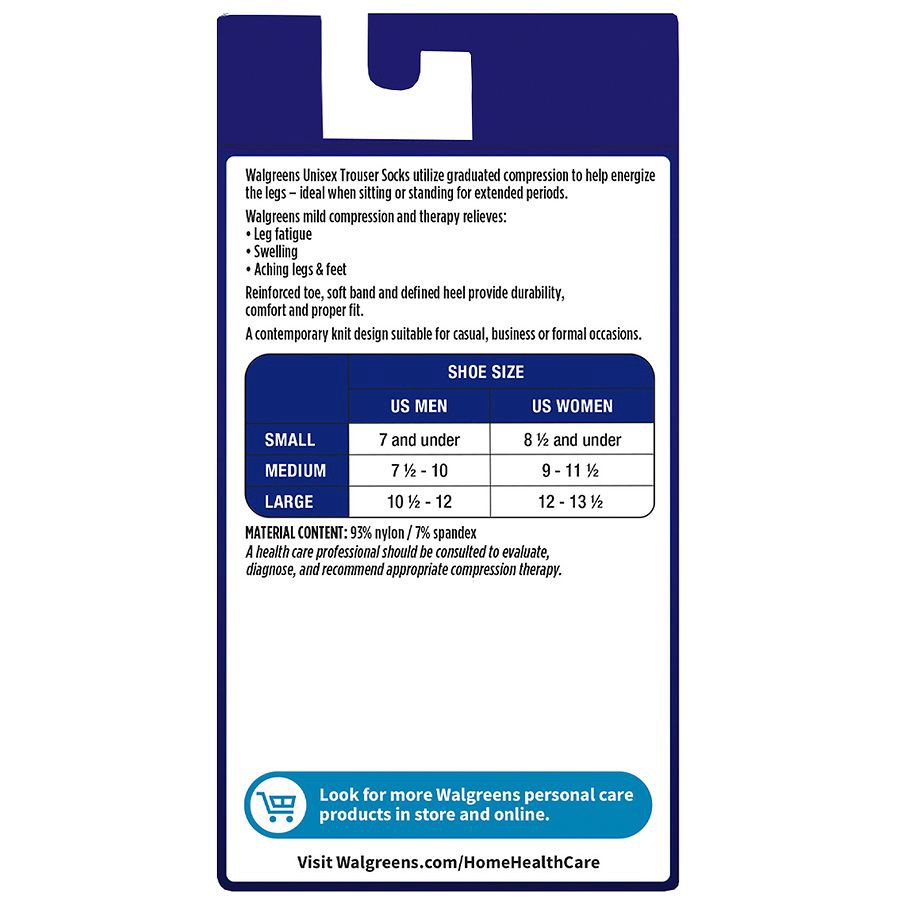 slide 3 of 5, Walgreens Trouser Compression Socks, Knee High Black, SM