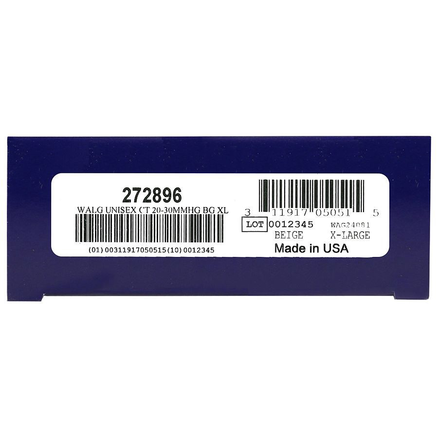 slide 2 of 5, Walgreens Microfiber Compression Socks, Knee High Beige, XL