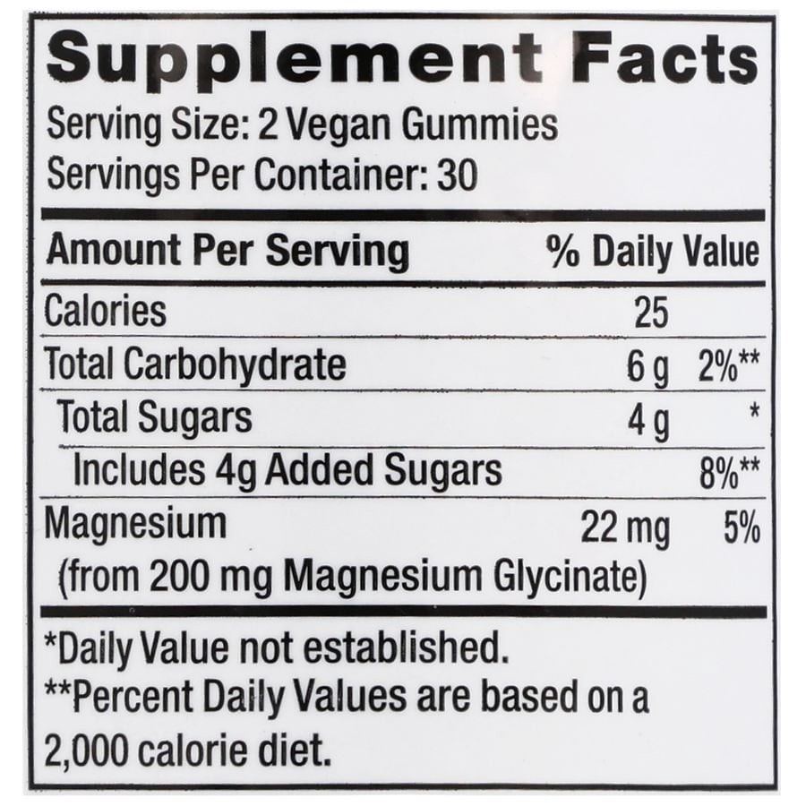 slide 5 of 5, Walgreens Magnesium Glycinate Gummies Natural Sour Grape, 60 ct