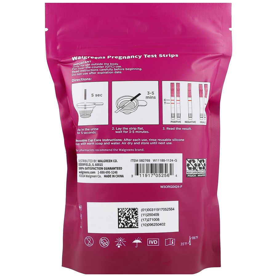 slide 5 of 5, Walgreens Pregnancy Test Strip, 25 ct