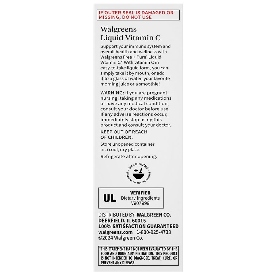 slide 2 of 5, Walgreens Free & Pure Liquid Vitamin C Natural Orange, 2 fl oz