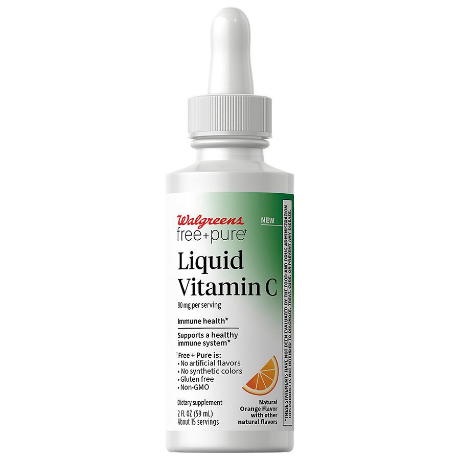 slide 4 of 5, Walgreens Free & Pure Liquid Vitamin C Natural Orange, 2 fl oz