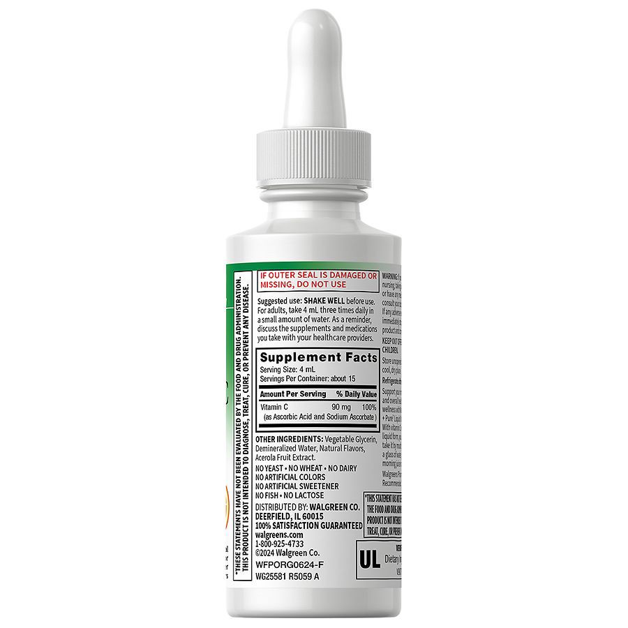 slide 5 of 5, Walgreens Free & Pure Liquid Vitamin C Natural Orange, 2 fl oz