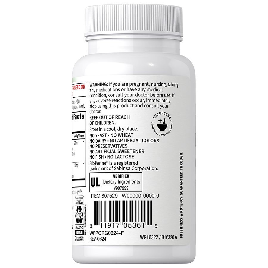 slide 4 of 4, Walgreens Free & Pure Lion's Mane Mushroom Capsules, 60 ct