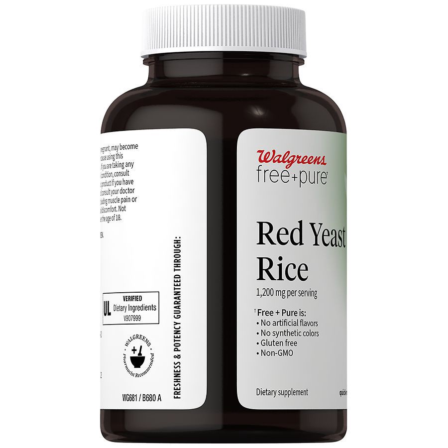 slide 2 of 4, Walgreens Free & Pure Red Yeast Rice Capsules, 120 ct