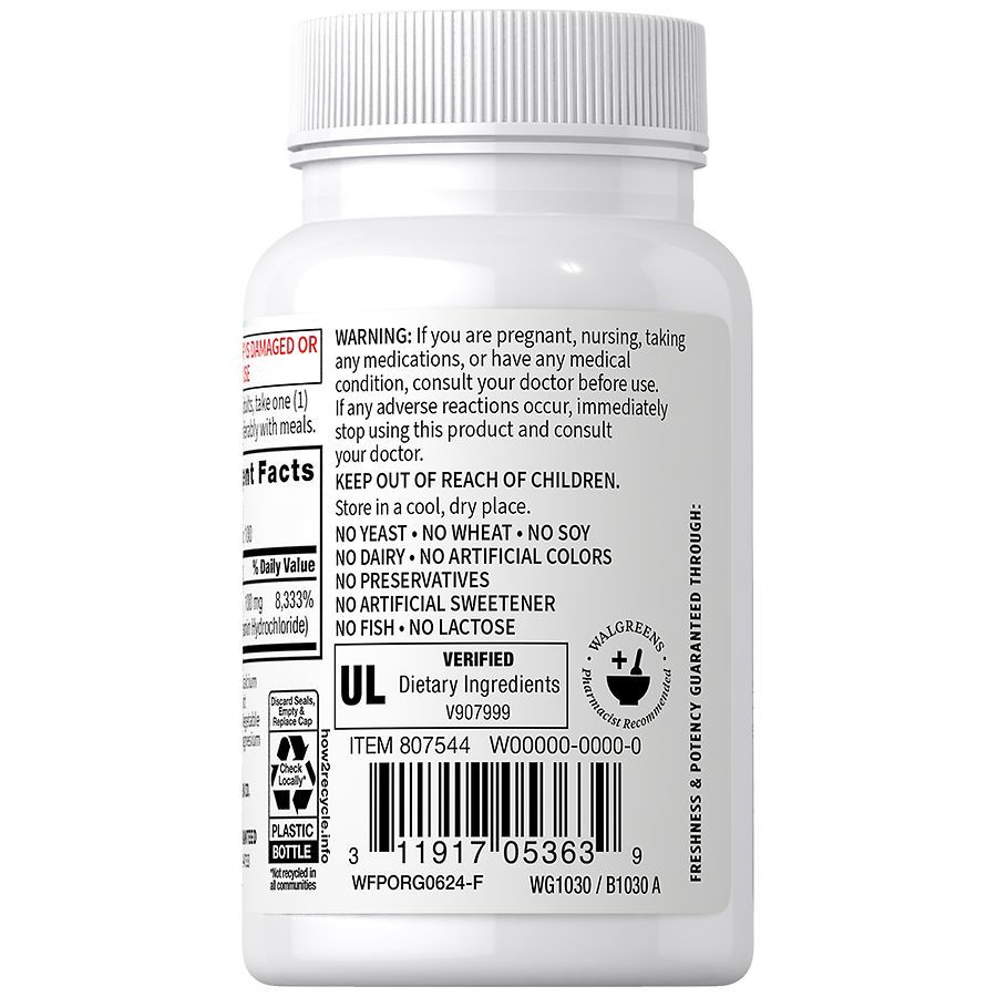 slide 4 of 4, Walgreens Free & Pure B-1 Tablets, 100 ct