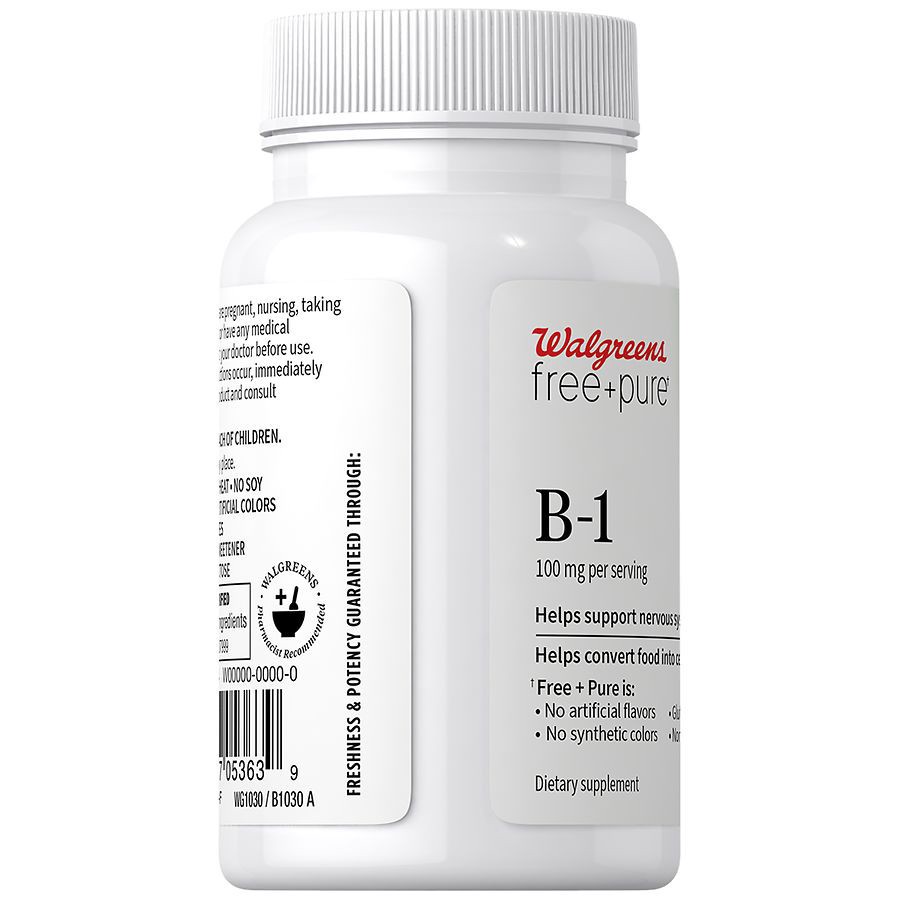 slide 3 of 4, Walgreens Free & Pure B-1 Tablets, 100 ct