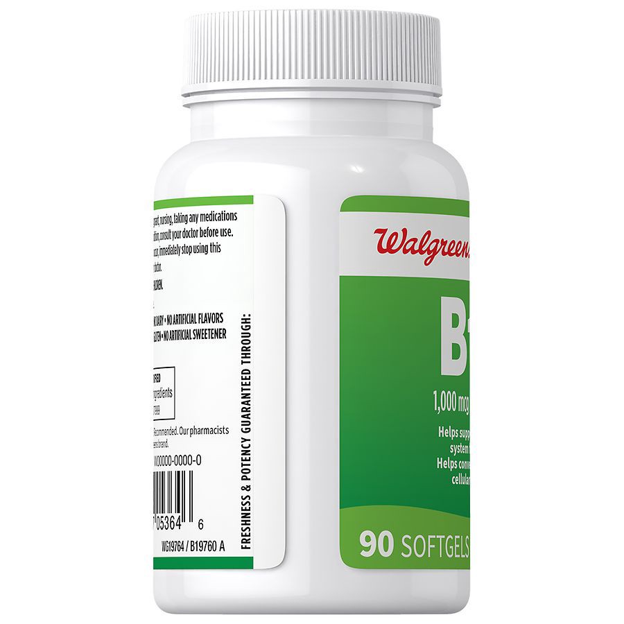 slide 3 of 4, Walgreens Free & Pure B12 Softgels, 90 ct