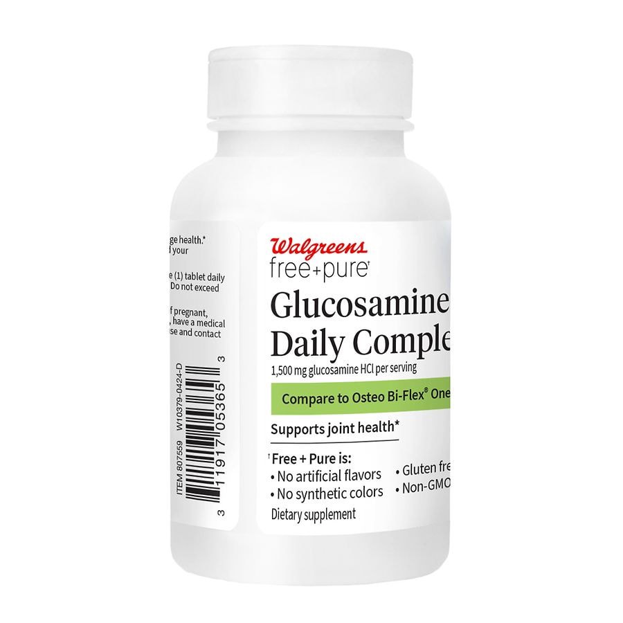slide 3 of 4, Walgreens Free & Pure Glucosamine Daily Complex +D Tablets, 60 ct