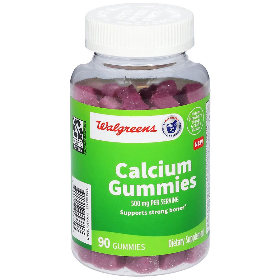 slide 2 of 5, Walgreens Calcium Gummies Natural Strawberry, Orange & Cherry, 90 ct