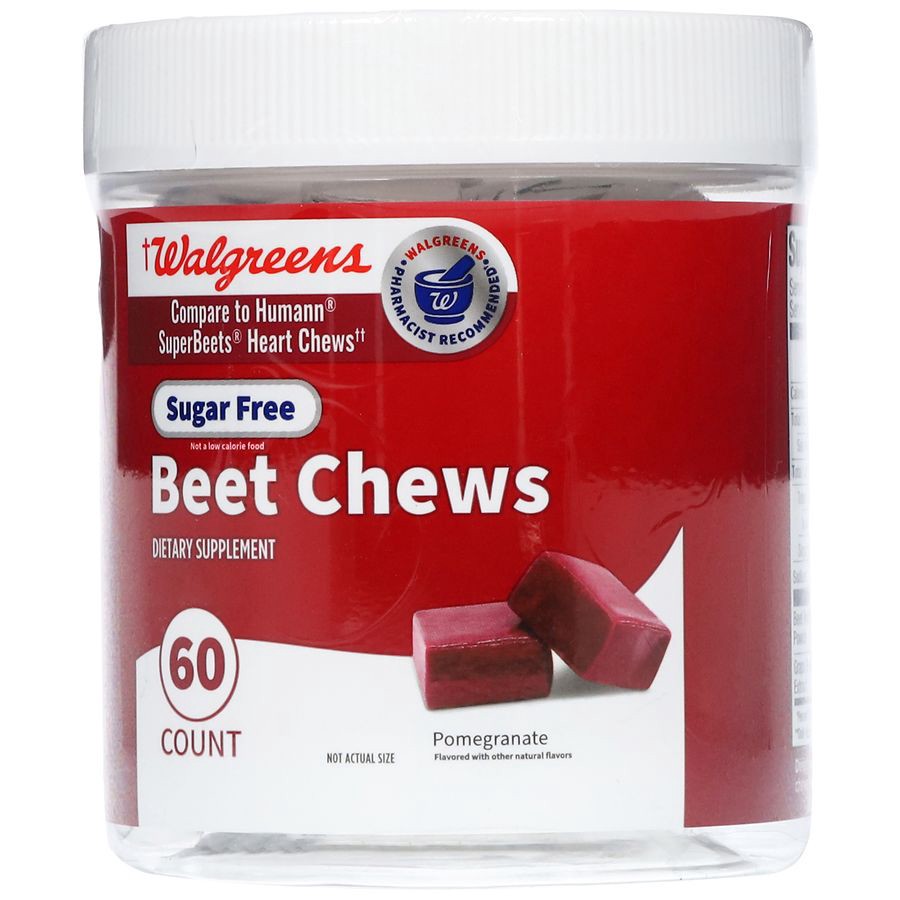 slide 4 of 5, Walgreens Beet Chews Pomegranate, 60 ct