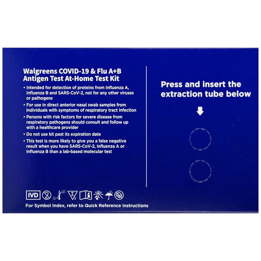 slide 4 of 5, Walgreens COVID-19 & Flu A+B Antigen Test, 2 ct