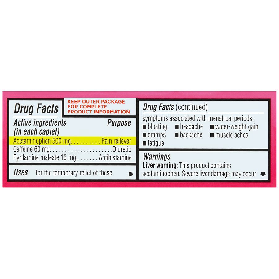 slide 3 of 5, Walgreens Maximum Strength Menstrual Relief Caplets 500Mg, 16 ct