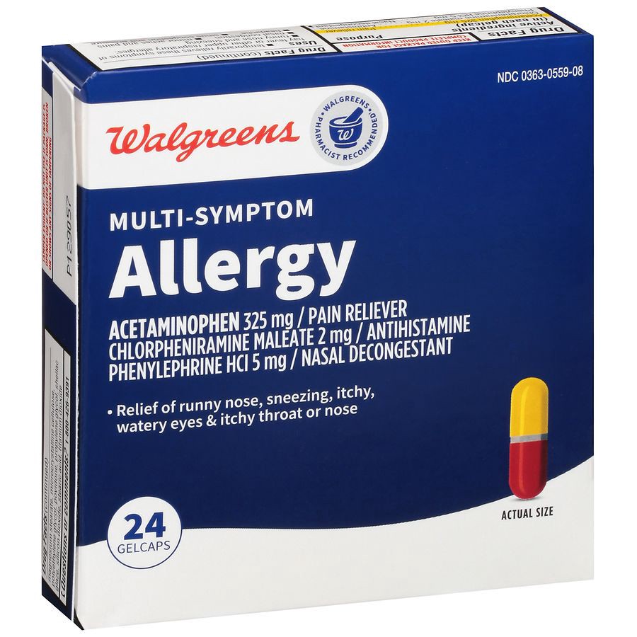 slide 4 of 5, Walgreens Multi-Symptom Fast-Release Allergy Gelcaps, 24 ct
