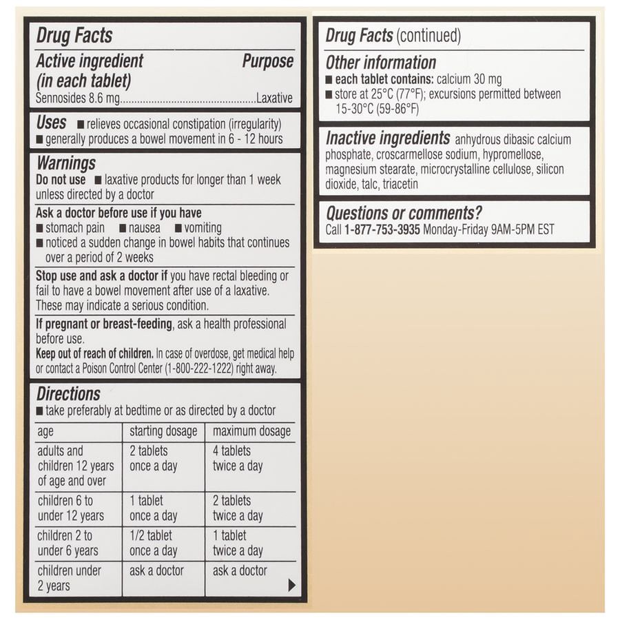 slide 3 of 5, Walgreens Senna Natural Vegetable Laxative Tablets, 100 ct