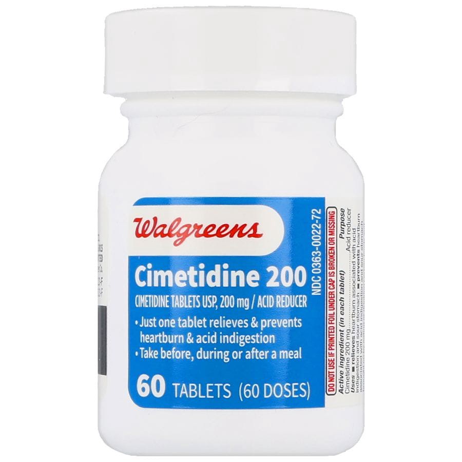 slide 2 of 5, Walgreens Cimetidine Acid Reducer Tablets 200Mg, 60 ct