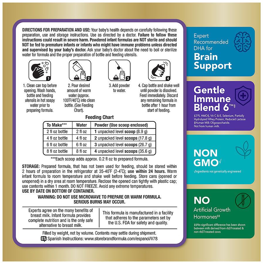 slide 2 of 5, Walgreens Gentle Premium Infant Formula Milk-Based Powder with Iron, 33.2 oz